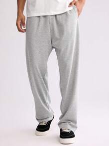 Forever 21 Men's Casual Loose Fit Drawstring Waist Pants - Light Grey - View 5