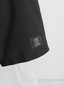 SHEIN 男童休閒圓領恐龍印花短袖T恤和短褲套裝 - 藍色 - 查看 6