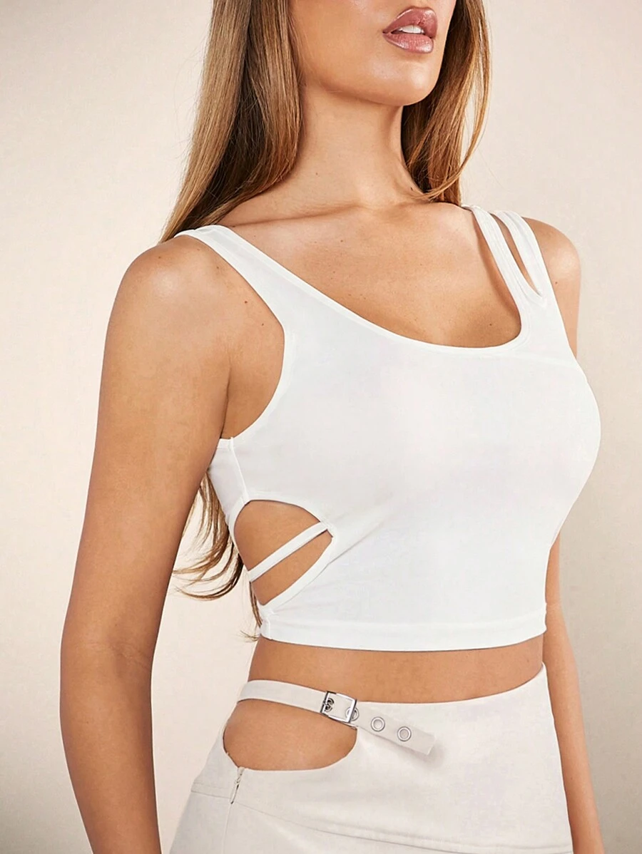 Hauture Cut Out Strap Sleeveless Tank Summer Tops