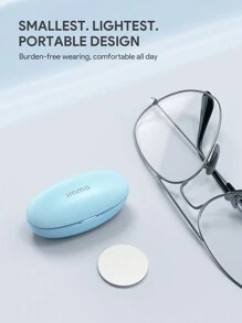 JMMO 无线耳塞式耳机 0.14 盎司（4 克），配备 10 毫米驱动器、USB-C 快速充电和 ENC 降噪技术，适合女性、儿童、男性、游戏耳机、节日礼物、圣诞礼物，秋冬必备品 - 藍色 - 查看 3