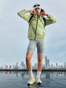 In My Nature Women's Outdoor Sports Urban Commuting Jacket, Lightweight Loose Hooded Coat - Olive Green - View 10