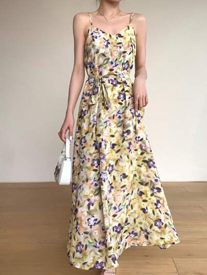 Modelyn Đầm dài in hoa thanh lịch mùa hè dành cho nữ