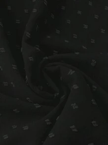 SHEIN LUNE Áo sơ mi hàng ngày đơn giản màu trơn cho nữ Plus Size - màu đen - Xem 3