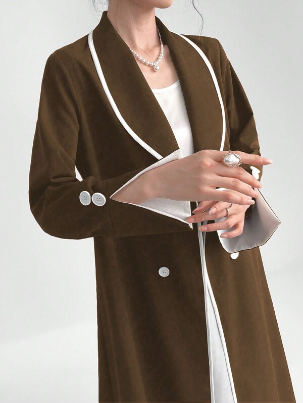 Al Najma Elegante y modesta túnica de manga larga estilo árabe para mujer, abrigo elegante tipo abaya con detalles mínimos en el cuello