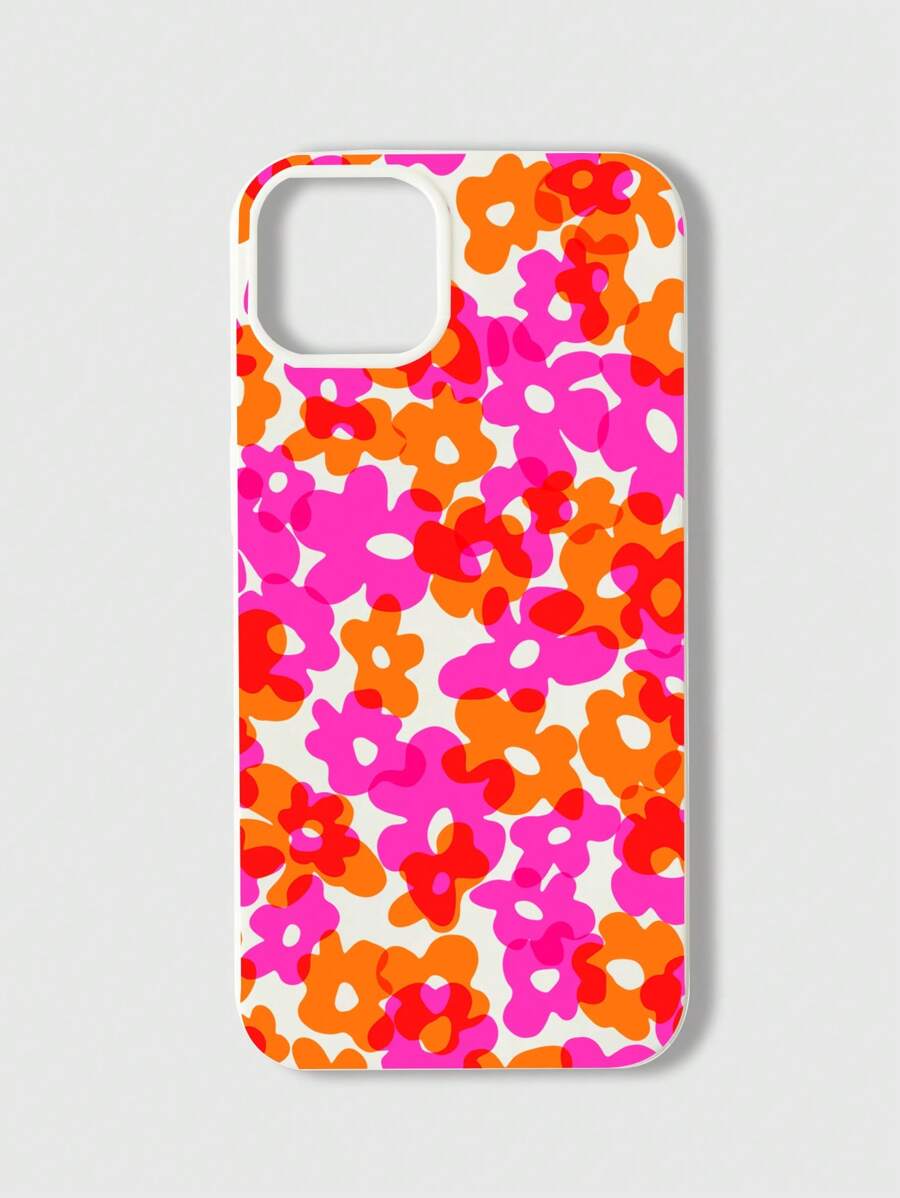 Ninpha 1 pieza Funda de teléfono con flor blanca y naranja compatible con iPhone 11 12 13 14 15 Pro Max, ideal para días festivos, San Valentín - Blanco - Ver 1