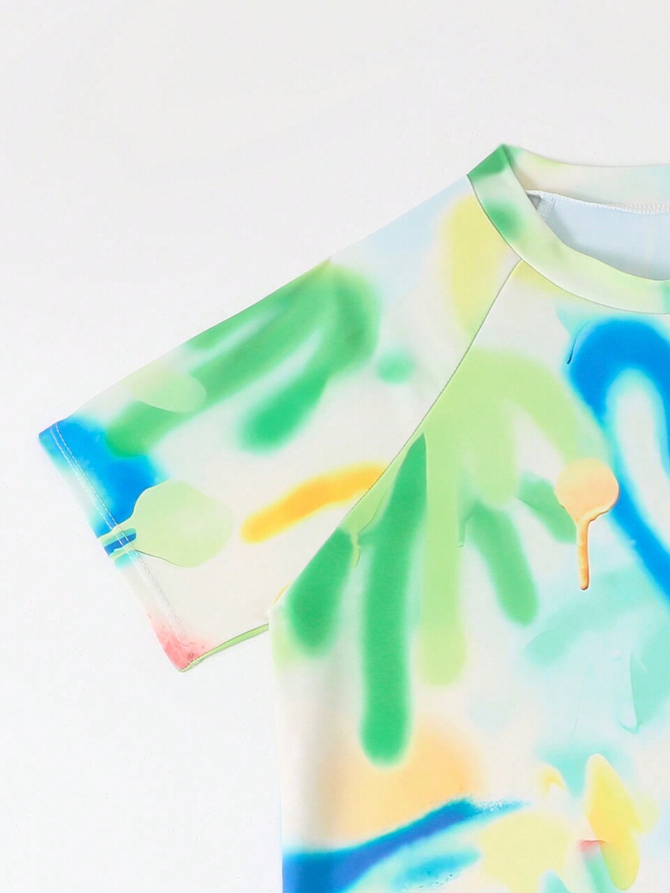Tween Boys' Colorful Ink Printed Short Sleeve Shirt And Shorts Set