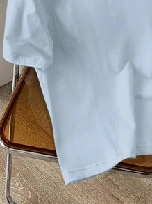 Manfinity Joysei Áo thun nam ngắn tay Slim Fit màu xanh Haze, cỡ L - Màu xanh bụi bặm - Xem 4