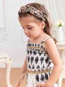 SHEIN 2pcs Baby Girl Floral Printed Tank Top And Skirt Set, Summer - Multicolor - View 4