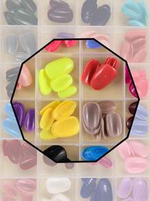 576Pcs Short Oval Press On Nails Multicolor False Nails In 24 Colors Colorful Finger Nails For Women Manicure DIY Nail Supplies