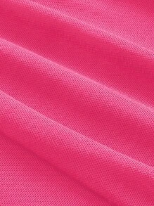 SHEIN MOD 網眼雙層透視緊身裙，純色 - 玫紅色 - 查看 8