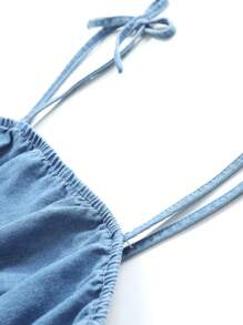 SHEIN Teen Girl Fashionable & Elegant Casual Denim Jumpsuit With Cute & Personalized Suspender Straps