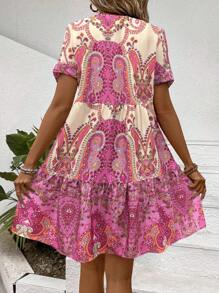 Breezaya Váy in họa tiết Bohemian nữ (Cắt in ngẫu nhiên) - Hồng - Xem 2