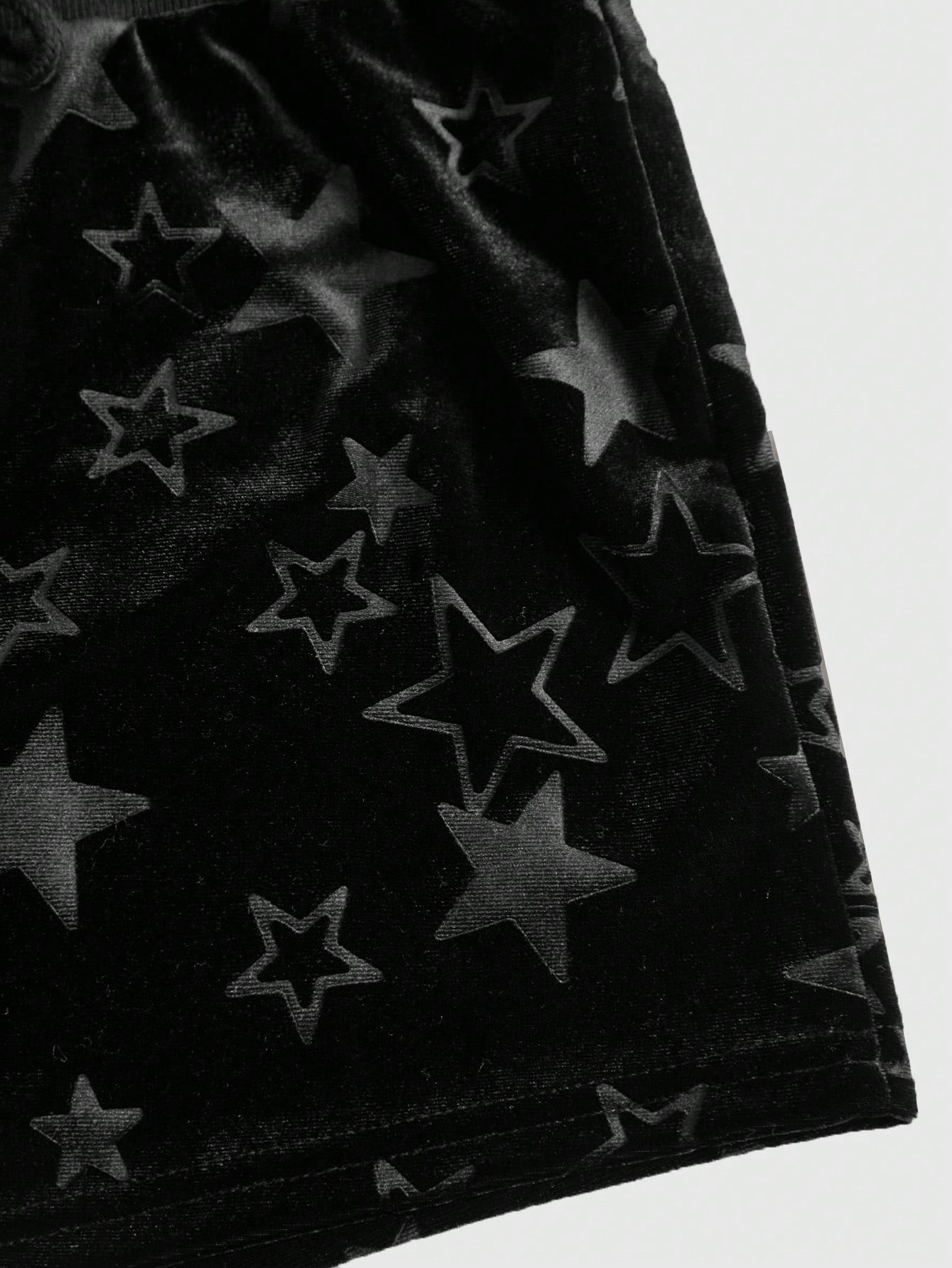 Our Grunge Punk Star Print Drawstring Waist Velvet Shorts is