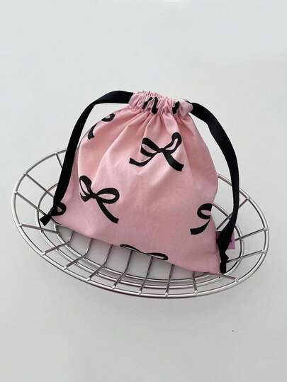 Kawaii حقيبة سحابة صغيرة بلون وردي بتصميم كوري الطراز ، بشكل فراشة ، يمكن استخدامها كحقيبة مستحضرات تجميل ، حافظة صغيرة ، منظم المجوهرات والقرطاسية ، سهلة الحمل