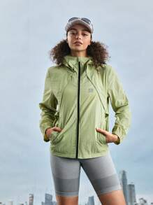 In My Nature Women's Outdoor Sports Urban Commuting Jacket, Lightweight Loose Hooded Coat - Olive Green - View 8