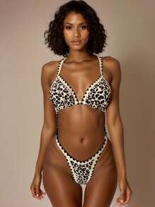 SHEIN Swim Women's One-Piece Random Printed Swimsuit (Copyrighted) Summer - Multicolor - View 1