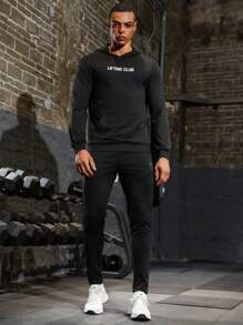 Gym Rark Boyfriend Style Men's Simple Printed Hooded Sports Sweatshirt Boyfriend Style Men Sweatshirt - Multicolor - View 6