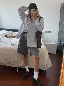 DAZY Damen Plissee Shorts mit Gelenkdesign Y2K Sommer