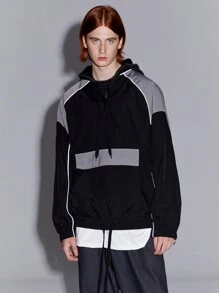 Manfinity VCAY Veste coupe-vent de créateur avec blocs de couleurs et passepoil réfléchissant