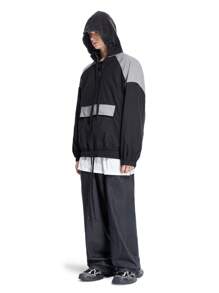 Manfinity VCAY Veste coupe-vent de créateur avec blocs de couleurs et passepoil réfléchissant