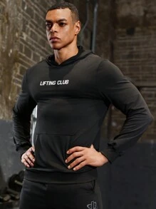 Gym Rark Boyfriend Style Men's Simple Printed Hooded Sports Sweatshirt Boyfriend Style Men Sweatshirt - Multicolor - View 8