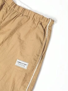 SHEIN X SAMADHI SHEIN Unity Casual Pants With Contrast Edge, Rolled Hem And Slanted Pockets Fall Cloth For Women - Khaki - View 6