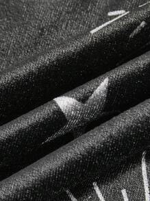 ROMWE Goth 大尺碼天鵝絨蛇日月星印花緊身半身裙