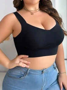 Comfortable Plus Size Bra, Can Be Worn Outside, Lifts And Shapes, Seamless - Black - View 4