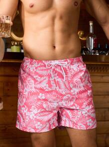 Surfspeed Men's Tropical Print Beach Shorts, Summer Vacation - Multicolor - View 4