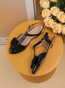 兒童和家長夏季時尚平底涼鞋，適用於派對和海灘度假 - 黑色 - 查看 3