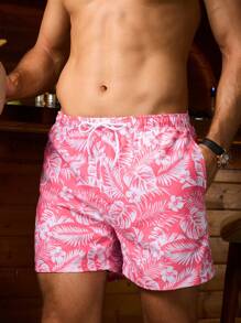 Surfspeed Men's Tropical Print Beach Shorts, Summer Vacation - Multicolor - View 6