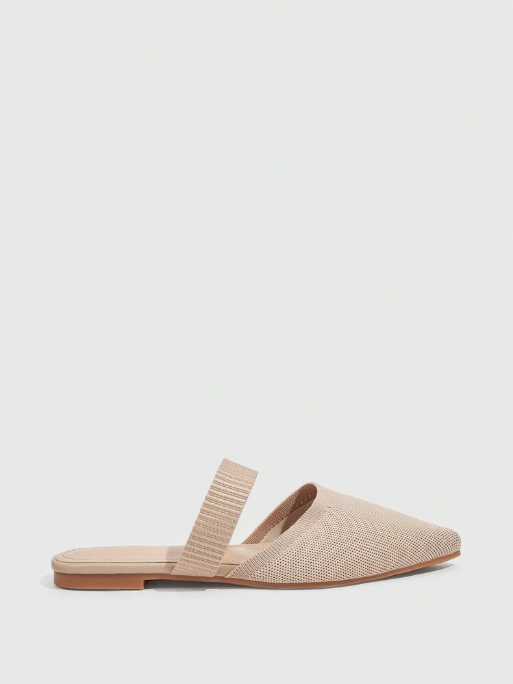 CUCCOO BASICS Zapatos de mujer de moda, puntera en punta estriada, sencillos, planos y beige, para primavera y verano, vacaciones, de verano, vuelta al cole, estudiantes universitarios, Halloween, Navidad, otoño - Albaricoque - Añade 6