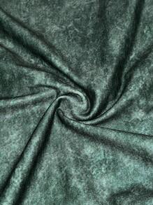 Slaydiva Casual Washed Print V-Neck Short Sleeve Fringe Tight Jumpsuit Unitard - Black - View 8