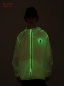 BJHG 男士UPF50+夜光反射防曬服，夏季 - 白色 - 查看 1