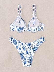 Women's Bikini Set, Random Print, Perfect For Vacation Summer Beach - Multicolor - View 4