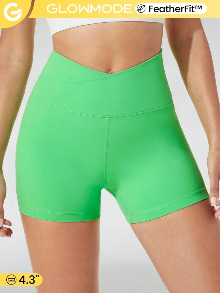 4.3" FeatherFit™ Crossover Cutie Biker Shorts Low Impact Cycling Running Gym Workout Summer