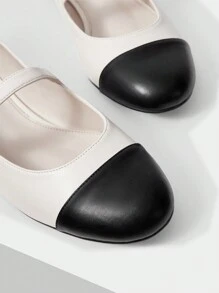 MOTF PREMIUM ROUND TOE COMFORTABLE WOMEN'S FLAT SHOES WITH PATCHWORK DESIGN - Apricot - View 3