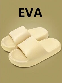 夏季新款时尚简约男女家居拖鞋，休闲日常穿着。加厚鞋底设计，透气柔软舒适。EVA材质，适用于浴室，防滑、无异味、抗菌、保护双脚、速干 | 超强缓震 | 适用于沙滩/户外街道/室内卧室、浴室等场所。[建议选购大一码，穿着更舒适。]