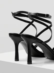 MOTF PREMIUM SIMPLE STYLE WOMEN HIGH HEEL SANDALS, FOR NEW YEAR HOLIDAY, SPRING SHOES SPRING BREAK EASTER PROM HEELS FOR CHRISTMAS - Black - View 4