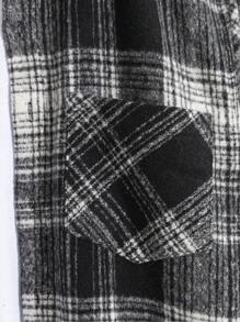 SHEIN Cottnline Men'S Plaid Long Sleeve Jacket - Black - View 4