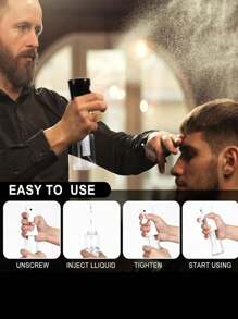 زجاجة رذاذ شفافة سوداء عالية الضغط، تستخدم لتصفيف الشعر والمستحضرات التجميلية وملء المياه، رشاش ضباب ضاغط، للحدائق وأدوات تصفيف الشعر والاكسسوارات - الأسود - مشاهدة 8