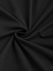 SHEIN Unity Women's Sexy Deep U-Neck Crop Top And Short Tee Set - Black and White - View 4