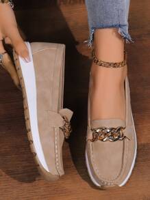 2025秋夏镂空新款皮鞋中老年女士乐福鞋女软底坡跟透气洞洞鞋