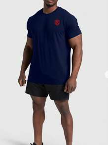 Manfinity Sport Corelite Boyfriend Style Men's Stylish Printed Short Sleeve Sports T-Shirt