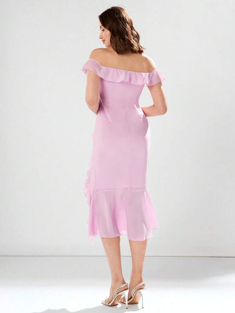 Ladies' Plain And Simple Daily Lace Decorated Dress