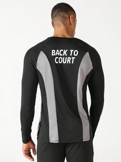 Manfinity Sport Corelite Boyfriend Style Men's Fashion Printed Patchwork Casual Long Sleeve Sports Sweatshirt Boyfriend Style Men Sweatshirt