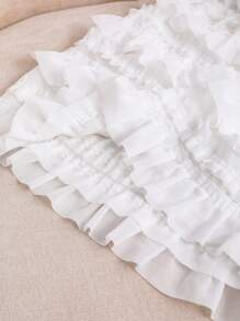 SHEIN 少女色塊波點V領休閒優雅簡約波點短袖上衣和純色裙子套裝 - 彩色 - 查看 5