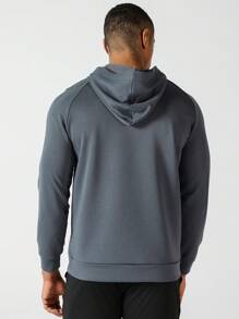 Manfinity Sport Corelite 男友风男士印花简约日常休闲运动卫衣 男友风男士卫衣 - 深灰色 - 查看 2