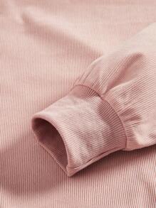 EMERY ROSE Women's Casual Round Neck Letter Printed Pullover Long Sleeve Sweatshirt,Ladies Winter Casual Long Sleeve Round Neck Loose Regular Pink Drop Shoulder Pullovers Women Sweatshirt,Long Sleeve Tops Graduation,Back To School,Graduation,Teacher For Women,Back To School Fall - Pink - View 5