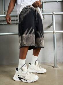 Manfinity EMRG Bermuda di jeans casual da uomo con tasche, pantaloncini di jeans larghi per uscire, pantaloncini di jeans neri oversize, adatti come regalo per marito o fidanzato